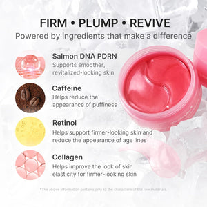 medicube PDRN Caffeine Collagen Eye Patch | Gel Eye Patches for the appearance of Dark Circles, Undereye Bags | Firming, Age-Defying Care with Retinol, Collagen | Korean Skincare | 30 Pairs