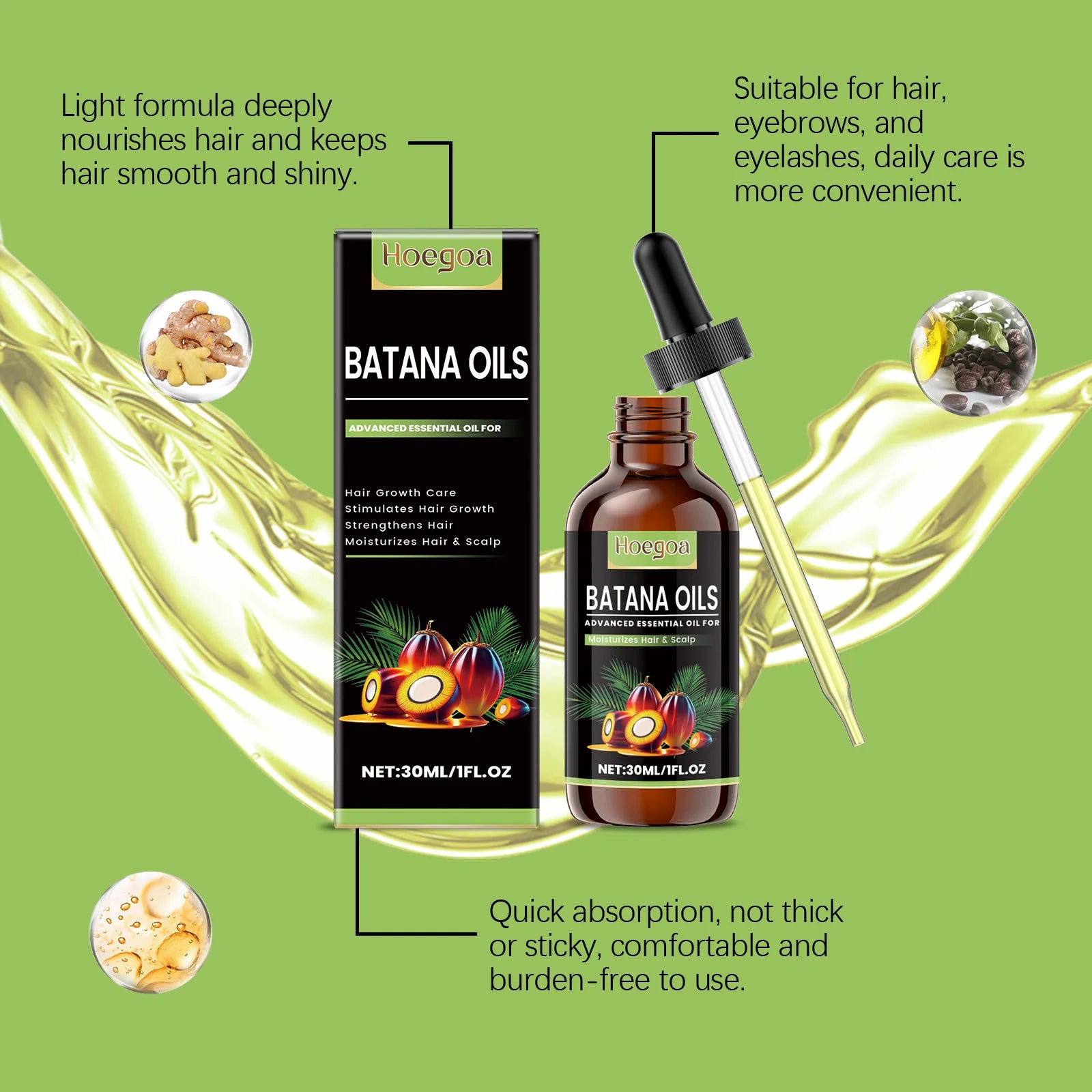 Batana Oil Hair Growth Treatment Thicker Stronger Nourish Damaged Hair Care
