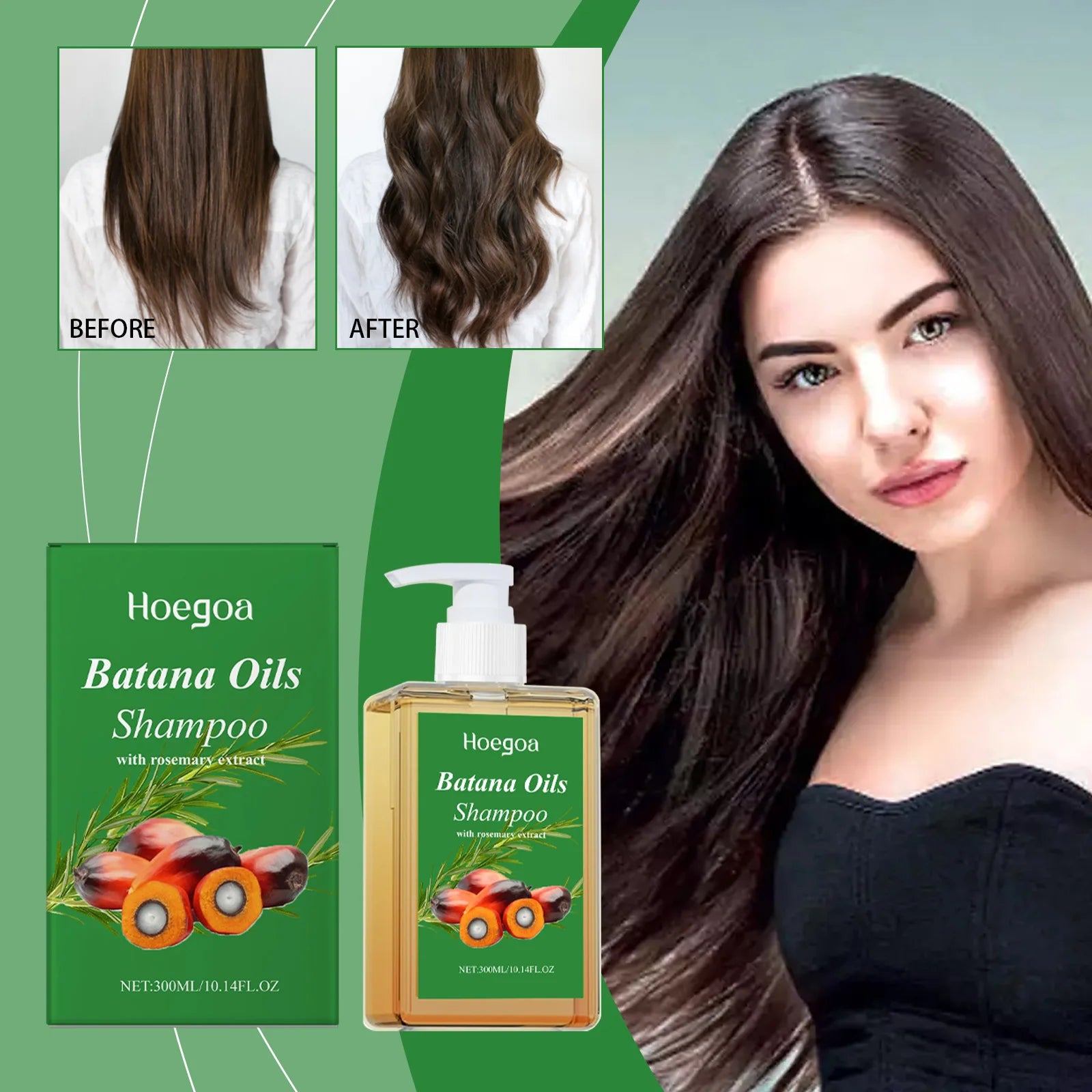 Batana Oil Hair Growth Shampoo Strengthens Restore Damaged Split Hair Cleanse