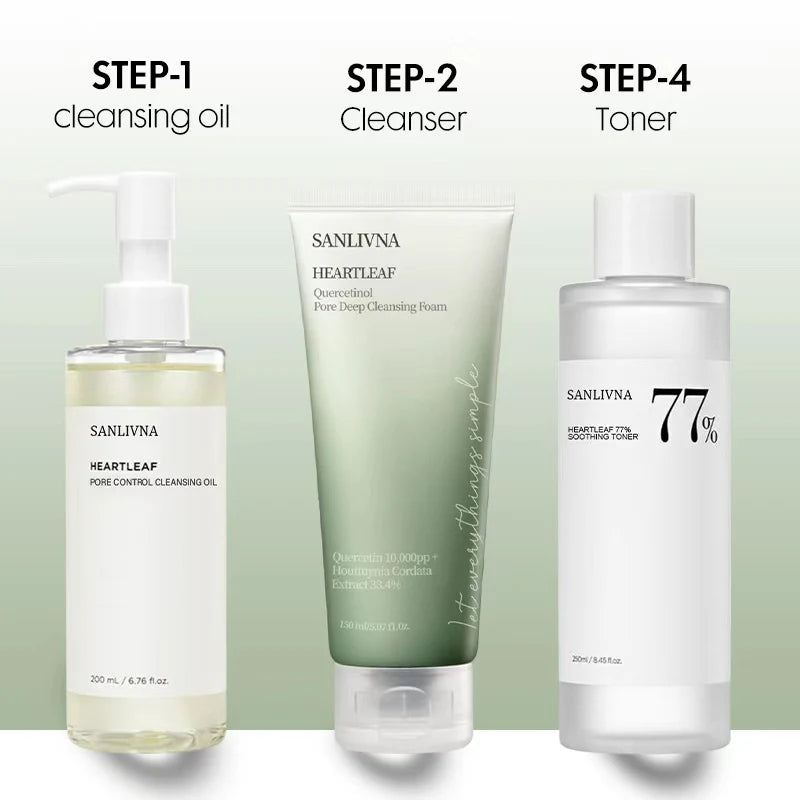 Anua Skincare HeartLeaf  3-Piece Set - Soothing Cleanse & Pore Care with Quercetin