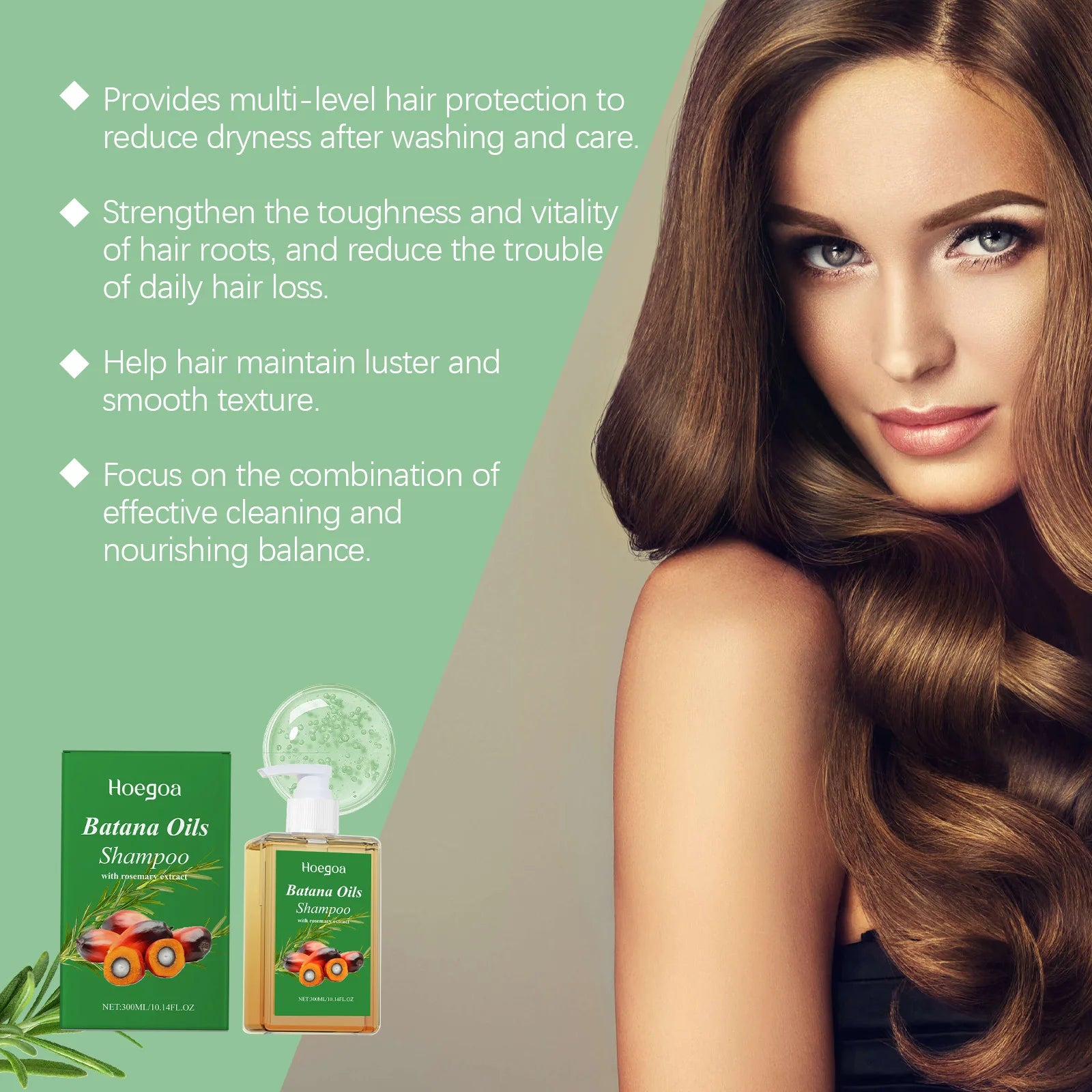 Batana Oil Hair Growth Shampoo Strengthens Restore Damaged Split Hair Cleanse