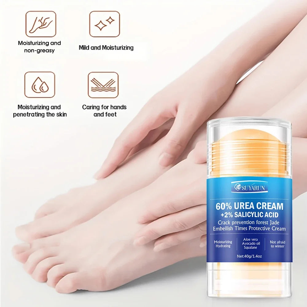 SUYARUN 60%  Urea Foot Cream Stick Cracked Heel Callus Repair Dry Feet