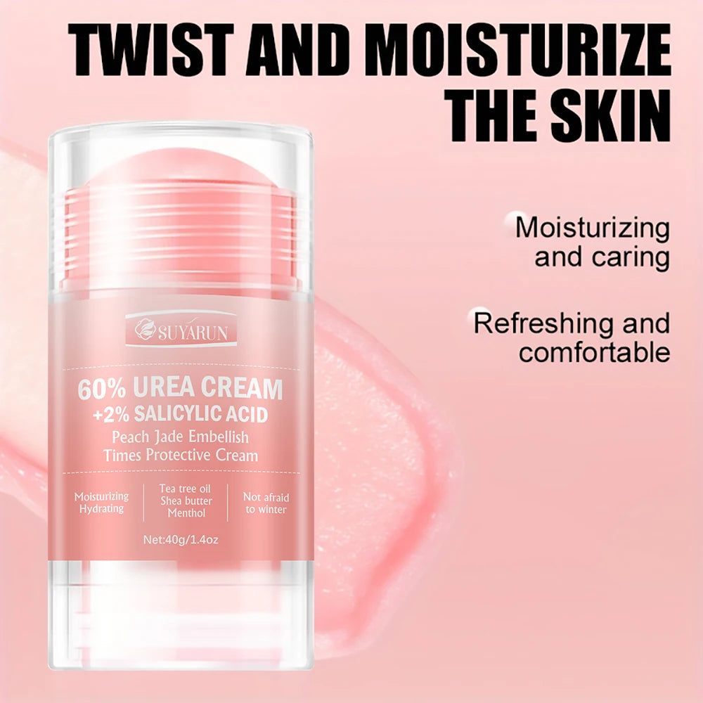 SUYARUN 60% Urea Cream Peach Foot Balm Stick Cracked Heel Repair Hydrate