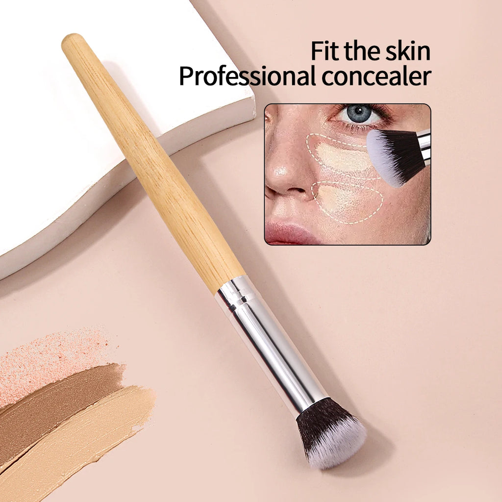 Bamboo Concealer Brush Foundation Brush Soft Bristles Cover Acne Circles Makeup