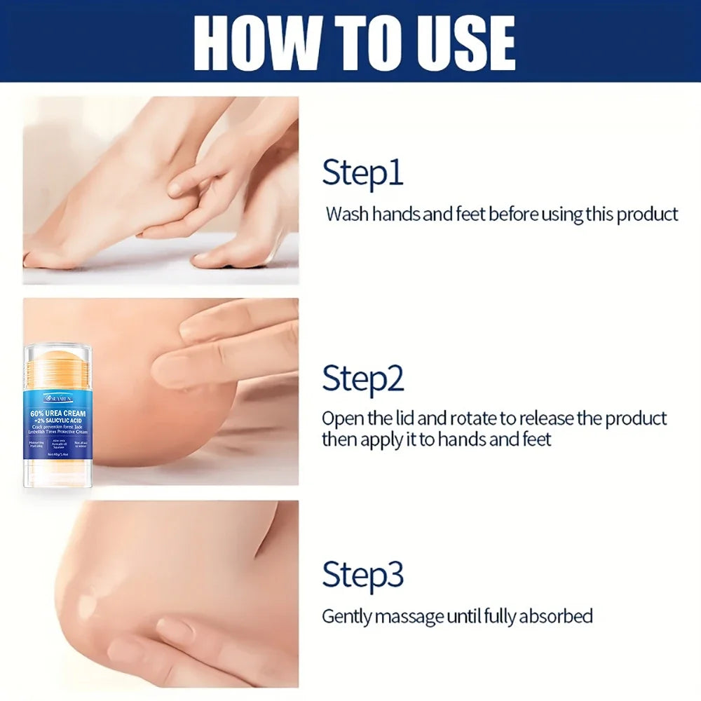 SUYARUN 60%  Urea Foot Cream Stick Cracked Heel Callus Repair Dry Feet