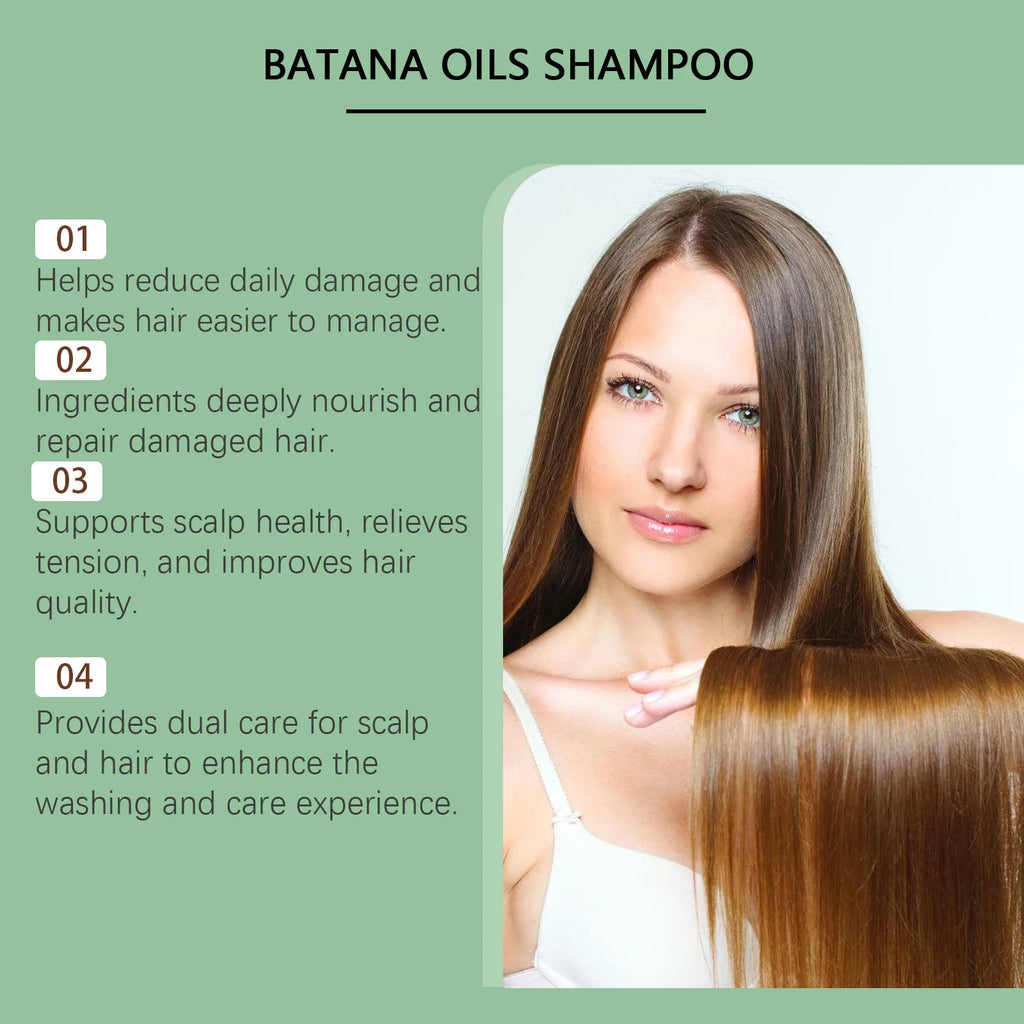 Batana Oil Hair Growth Shampoo Strengthens Restore Damaged Split Hair Cleanse